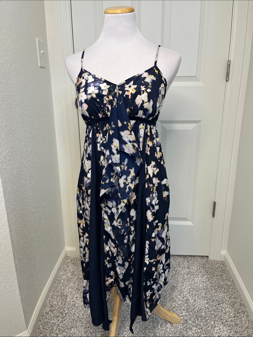 Simply Vera Vera Wang Navy Floral Spaghetti Strap Dress